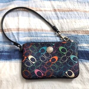 Coach Black Clutch with Textured Design